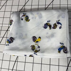 Vintage Rooster Novelty Print Knit Fabric 1.4 Yards Retro Farm Kitchen Craft